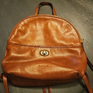 Margot Leather Backpack in Cognac Brown